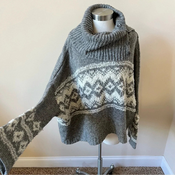 Free People Ragnar fair isle chunky turtleneck sweater 17913 - Picture 7 of 15